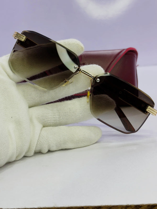 Cartier Panther Wood Classic Sunglasses – Brown Gradient Lens | AdiFashion Luxury Line