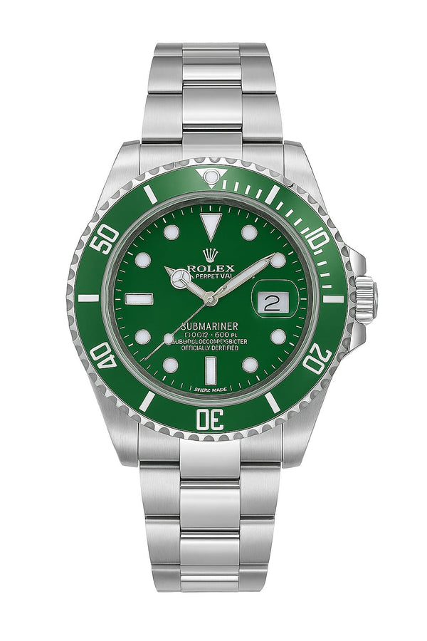 Rolex Submariner Style Green Dial Watch – Luxury Diver Look with Date Display